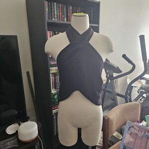 H&M Black Halter Crop Top